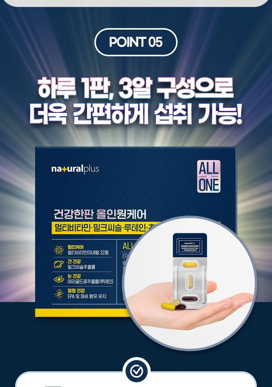 [쇼핑백(대) 1장] 내츄럴플러스 건강한판 올인원케어 멀티팩 30개입 2박스 / 오메가 밀크씨슬 루테인 비타민 상세페이지 22